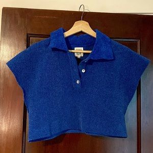 Fashion Brand Company cropped blue knit polo